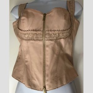 Roberto Cavalli Light Pink Leather Studded Corset